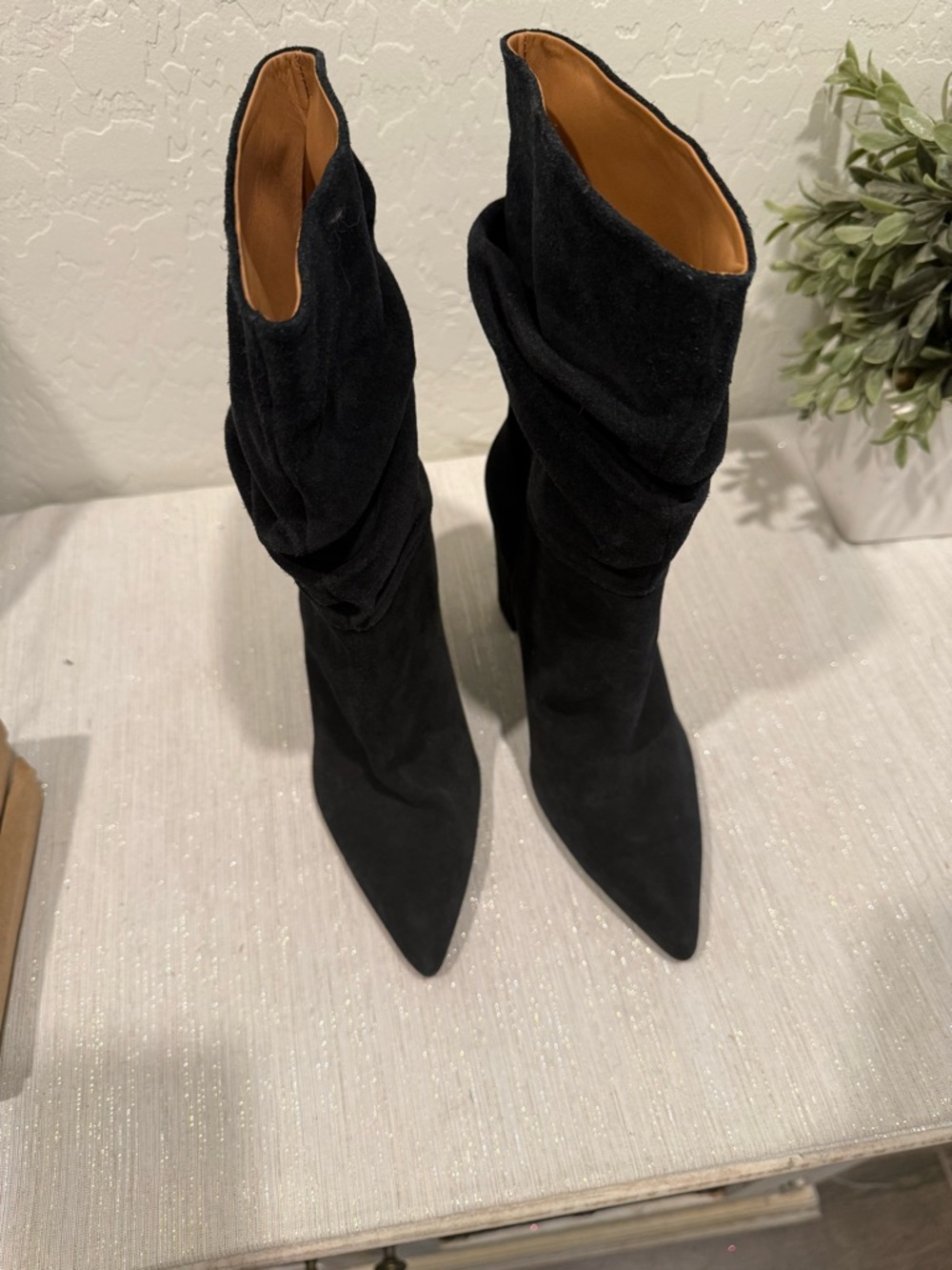 INGILIZ Antoaneta Black Suede Slouchy High-Heel Ankle Boots - EU 37/7 - Picture 8 of 10